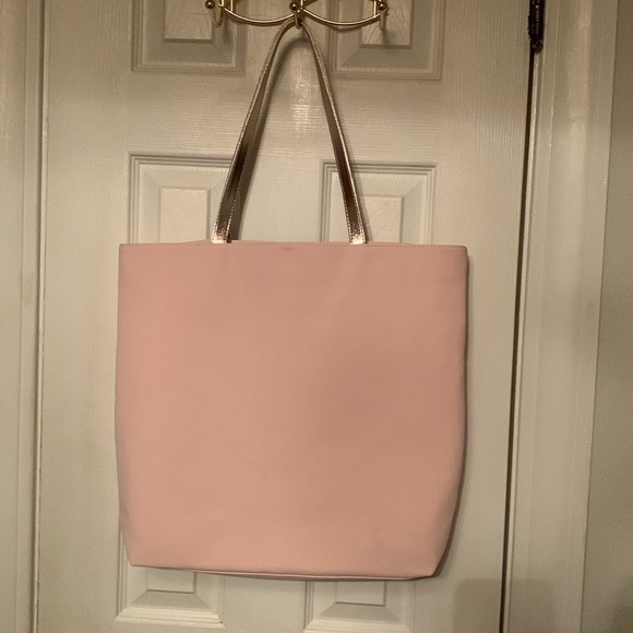NWT Jimmy Choo Pale Pink & Gold Large Tote /Bag Size 15x17 - Picture 2 of 9